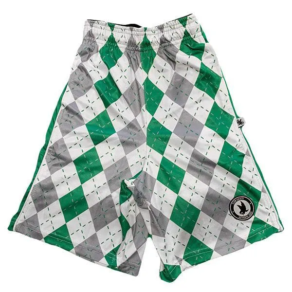 Mens Grey & Green Argyle Attack Short