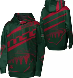 Minnesota Wild Youth Red/Green Performance Hoodie