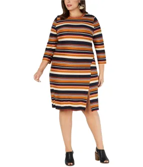 Monteau Womens Striped Sheath Dress