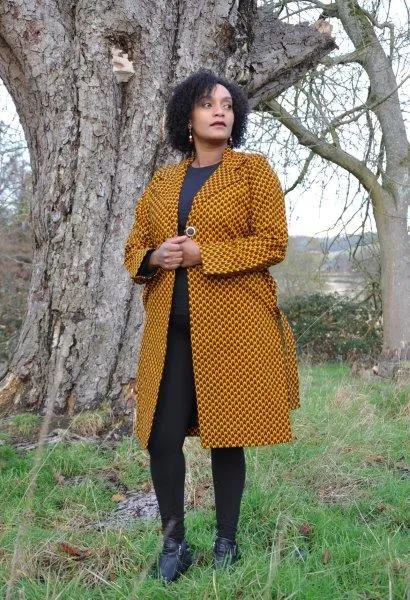 Mustard African Ankara Print Trench Coat - African Clothing Store | JT Aphrique