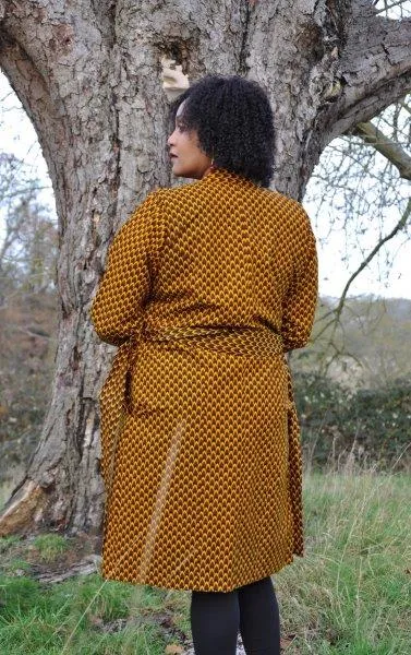 Mustard African Ankara Print Trench Coat - African Clothing Store | JT Aphrique