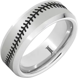 National Pastime Collection Serinium Beveled Baseball Ring