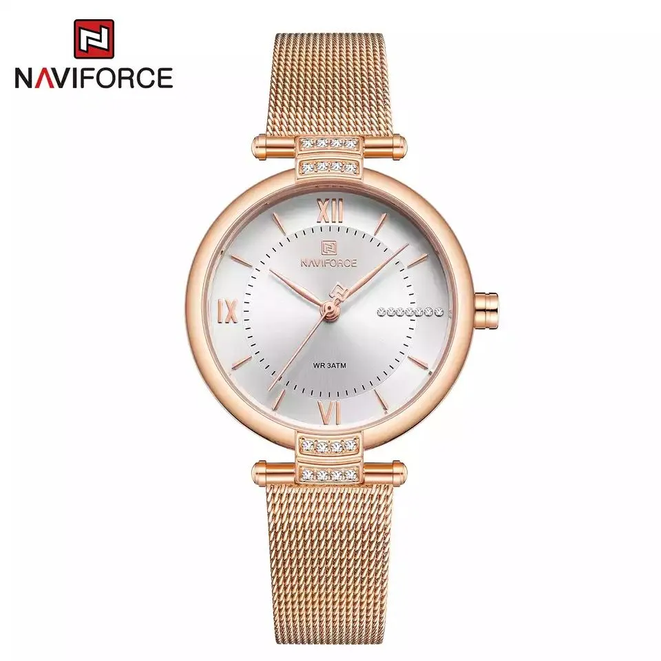 Naviforce Watch Green Face & Blue Face Rose Gold - Lady