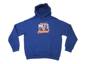 New York Mets SAAG YOUTH Unisex Blue Long Sleeve Hoodie Sweatshirt