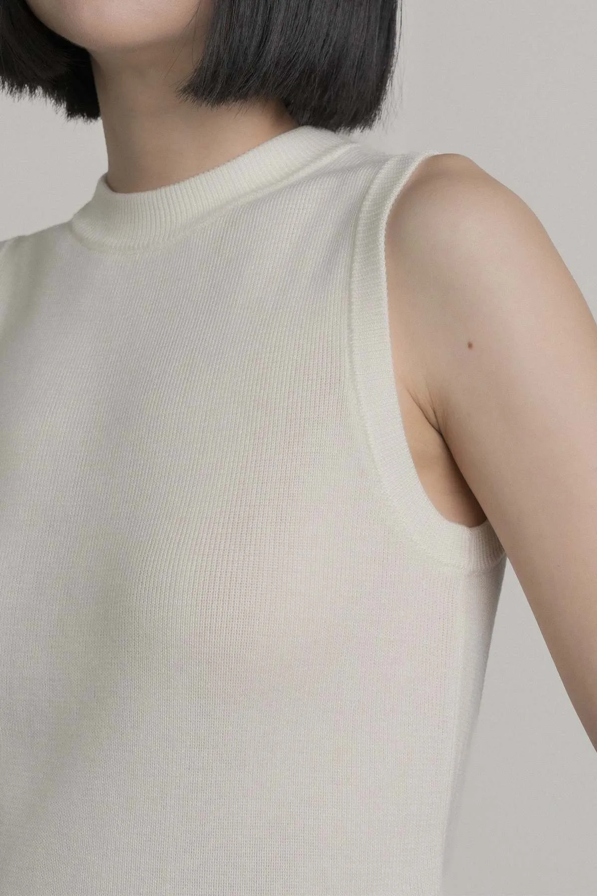 No.12 Crew Neck Tank - Salt