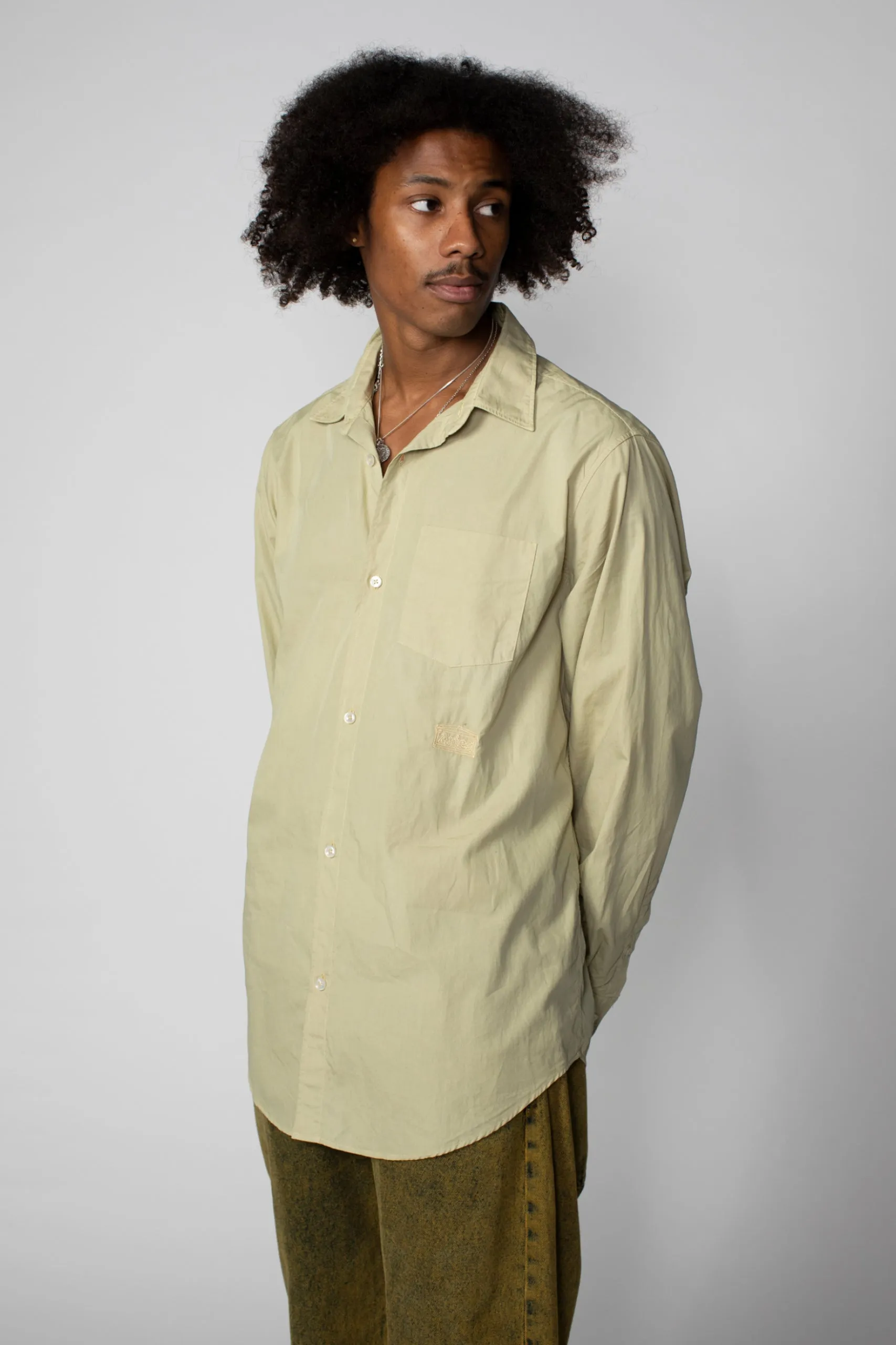 Overdyed Striped Poplin Shirt