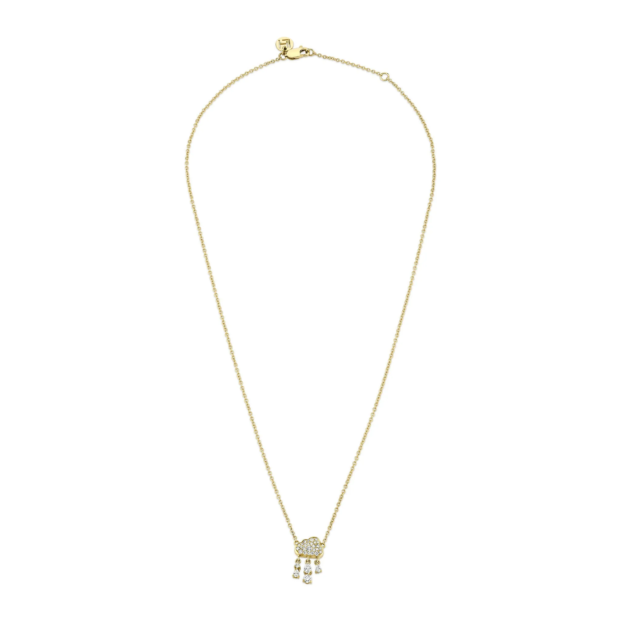 Pavé Diamond Rain Cloud Necklace