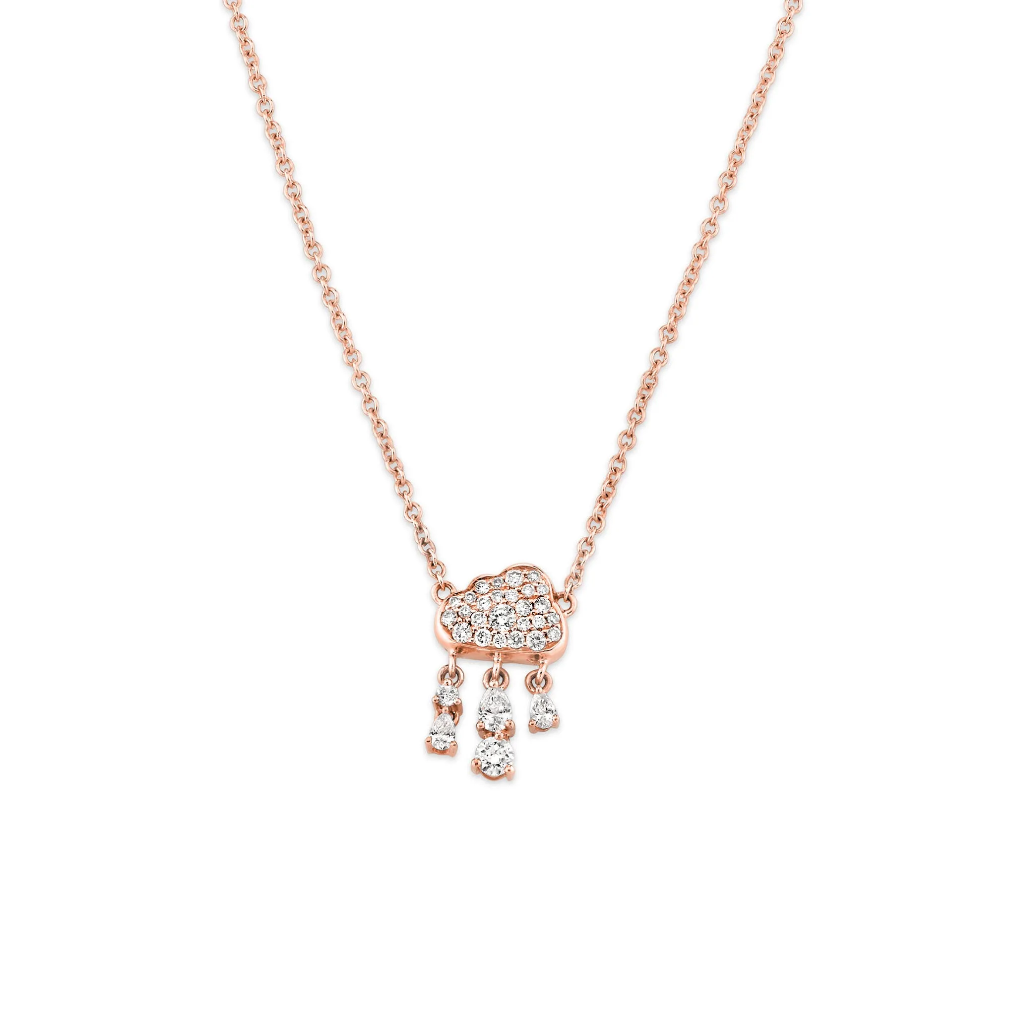 Pavé Diamond Rain Cloud Necklace