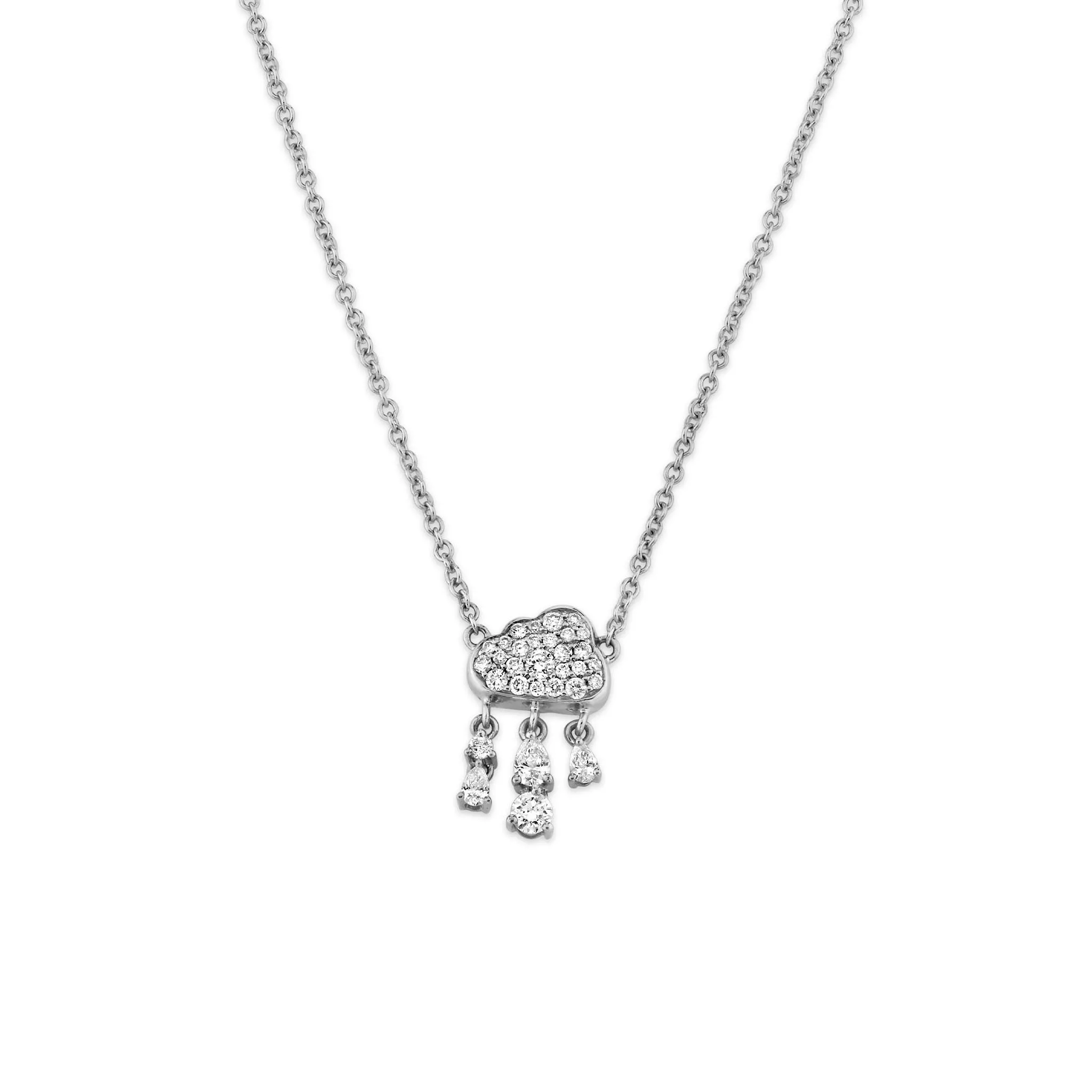 Pavé Diamond Rain Cloud Necklace