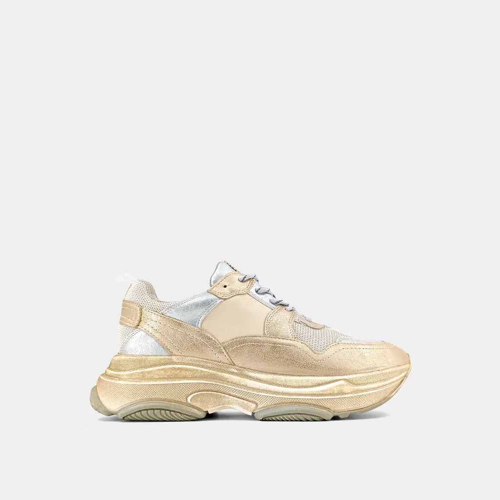 Perla Gold Distressed Sneaker