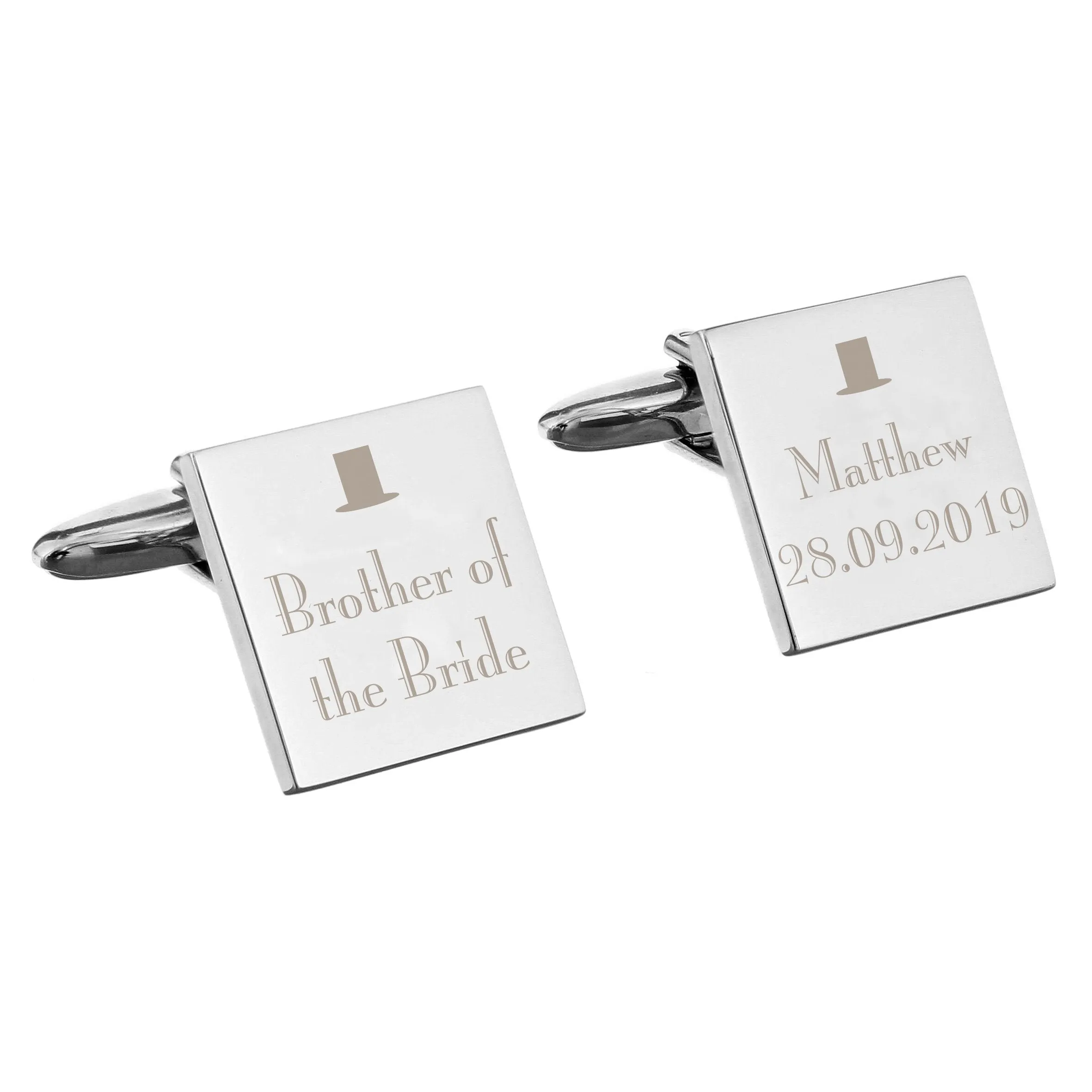 Personalised Decorative Wedding Any Role Square Cufflinks