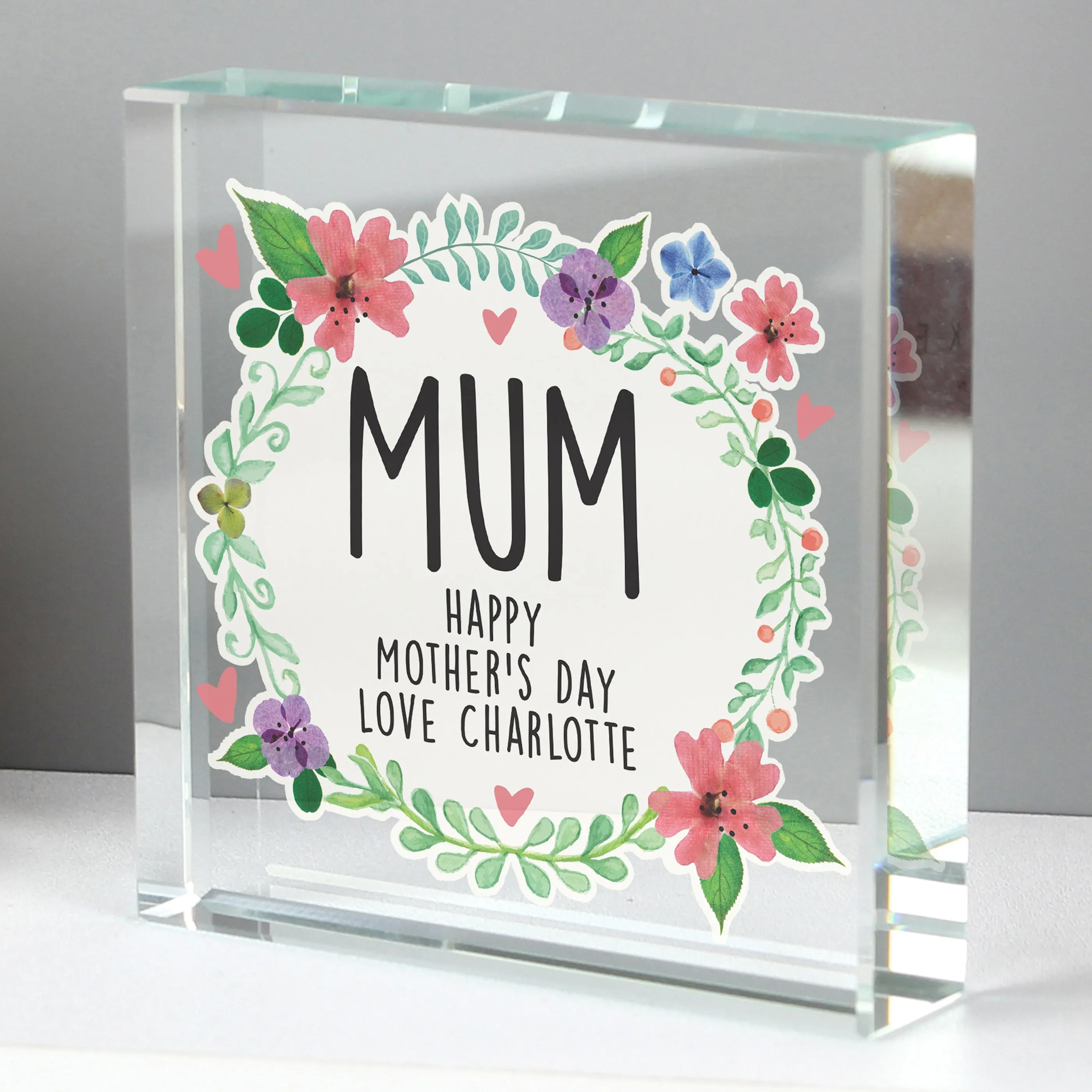 Personalised Floral Crystal Token