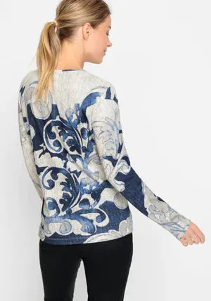 Print Long Sleeve T-shirt- Olsen