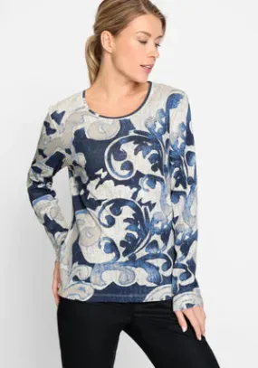 Print Long Sleeve T-shirt- Olsen