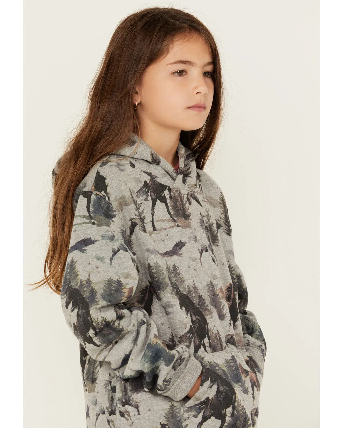 Product Name:  Ariat Girls' Horse Print Hoodie