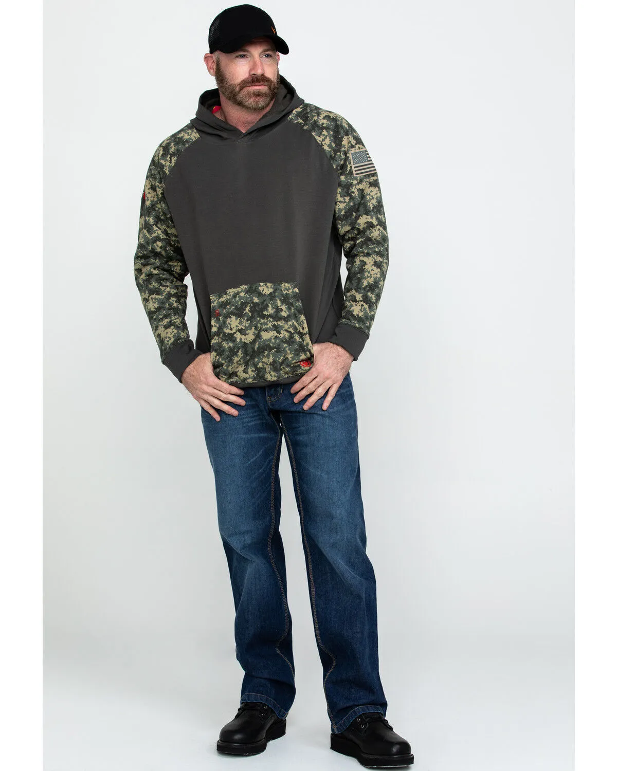 Product Name:  Ariat Men's FR Durastretch Camo Patriot Hoodie Work Sweatshirt - Big