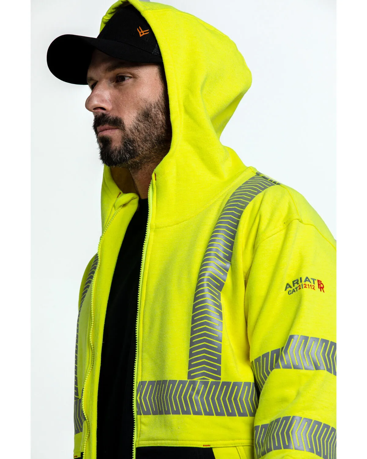 Product Name:  Ariat Men's FR Hi-Vis Full Zip Work Hoodie - Tall