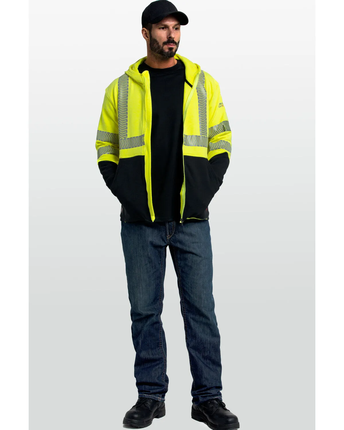 Product Name:  Ariat Men's FR Hi-Vis Full Zip Work Hoodie - Tall