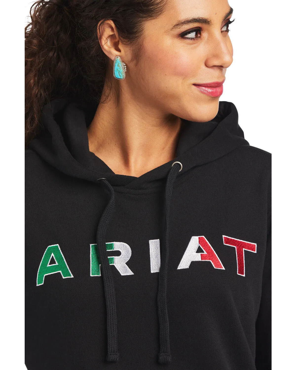 Product Name:  Ariat Women's Black R.E.A.L Mexico Embroidered Logo Pullover Hoodie - Plus