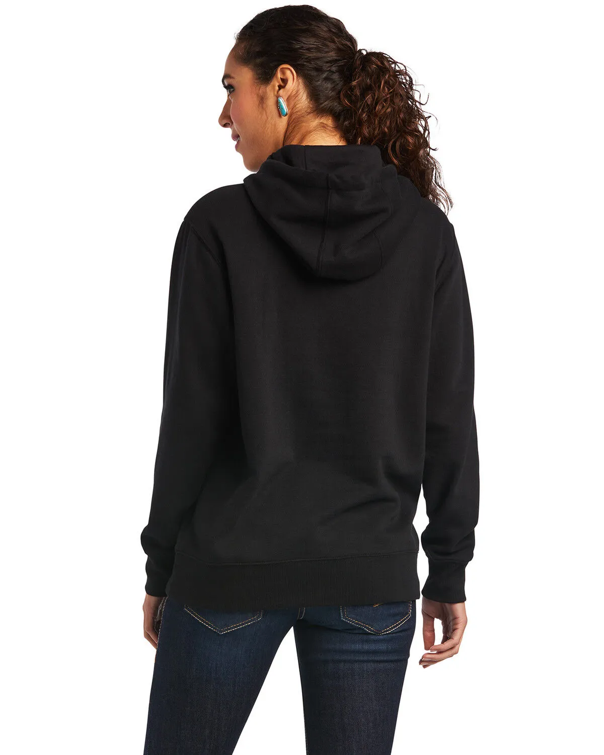 Product Name:  Ariat Women's Black R.E.A.L Mexico Embroidered Logo Pullover Hoodie - Plus