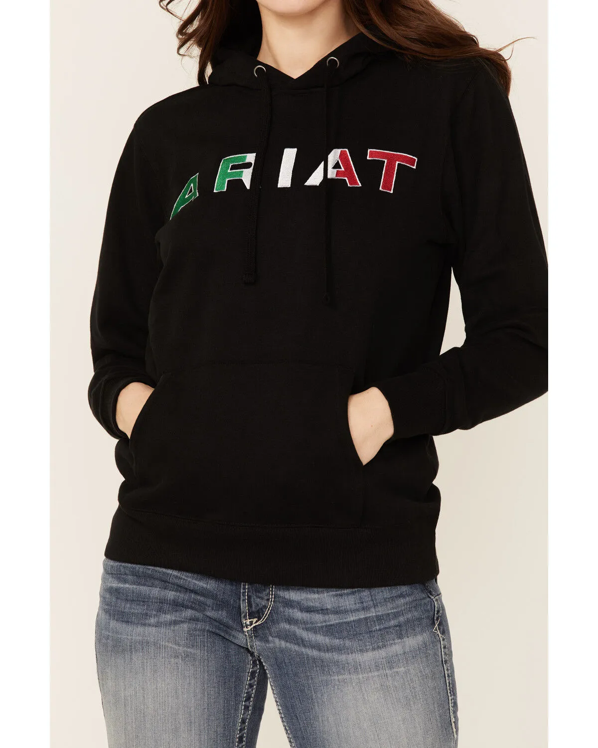 Product Name:  Ariat Women's Black R.E.A.L Mexico Embroidered Logo Pullover Hoodie