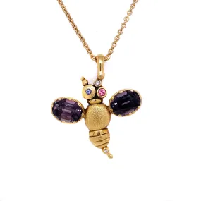 Purple Spinel Bee Pendant