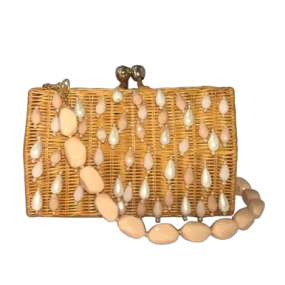 Serpui Corina Rain of Pearls Bag, Light Honey