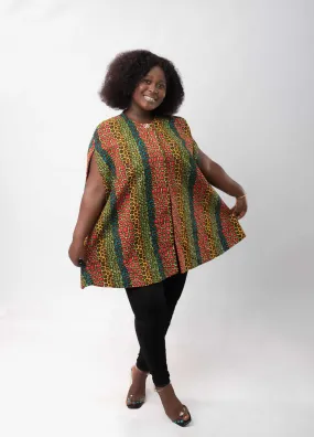 Sina Ankara Cape Style Coat - African Clothing Store | JT Aphrique