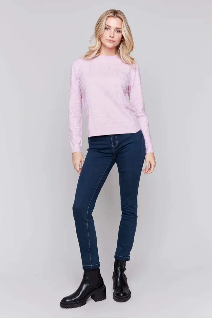 Soutache Embroidered Crew-Neck Sweater