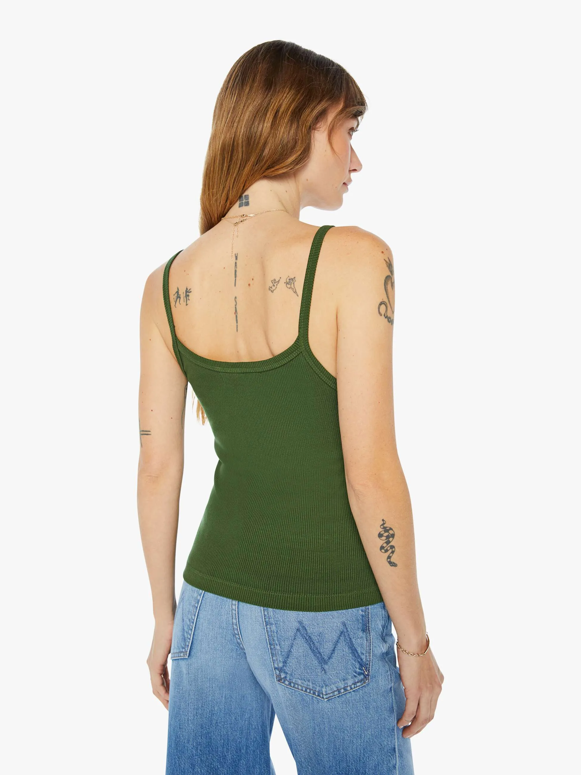 SPRWMN Rib V Neck Tank - Artichoke