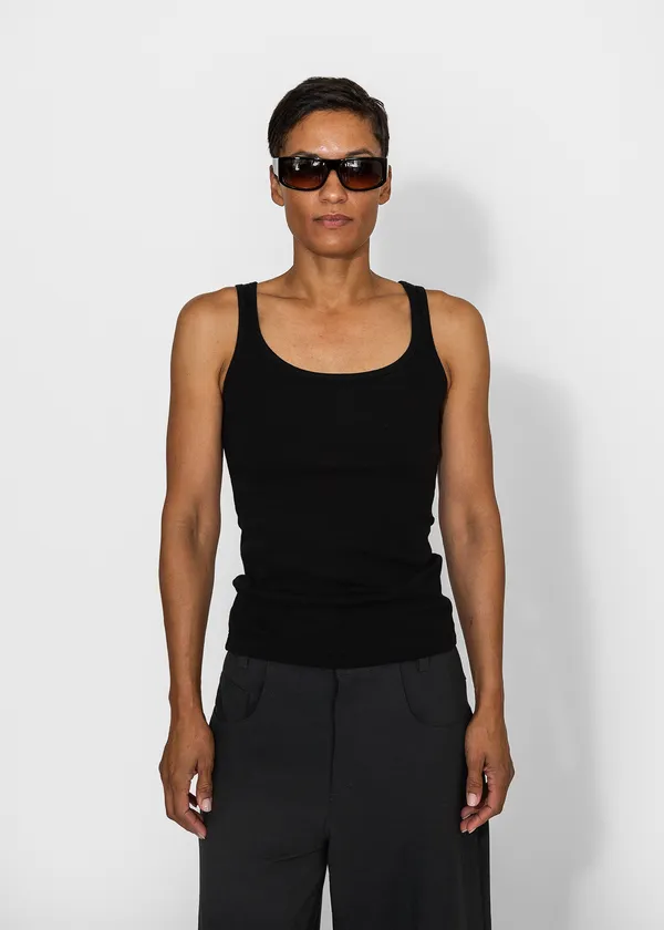 Square Neck Tank - Washed Black