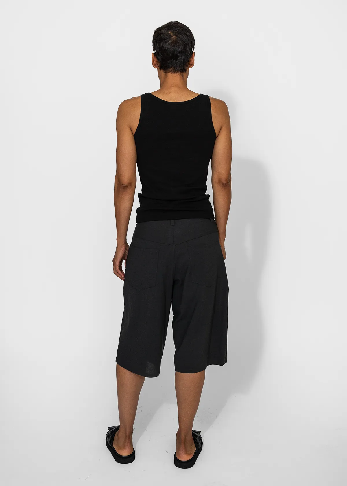 Square Neck Tank - Washed Black