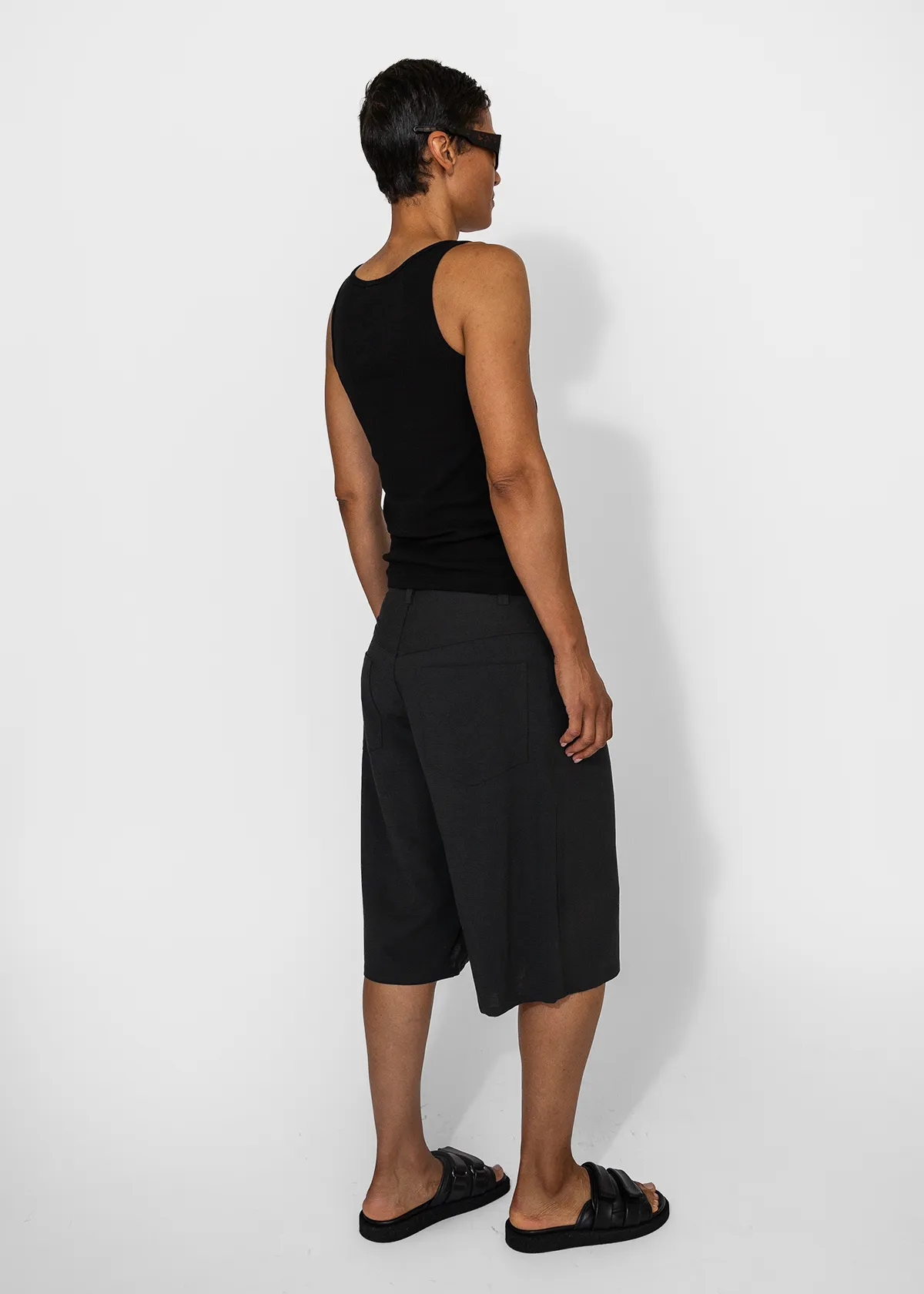 Square Neck Tank - Washed Black