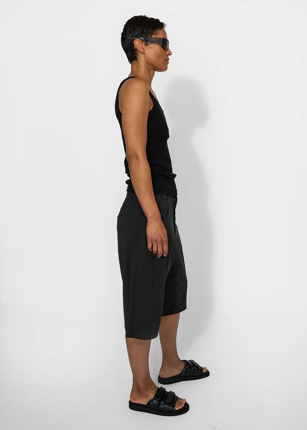 Square Neck Tank - Washed Black