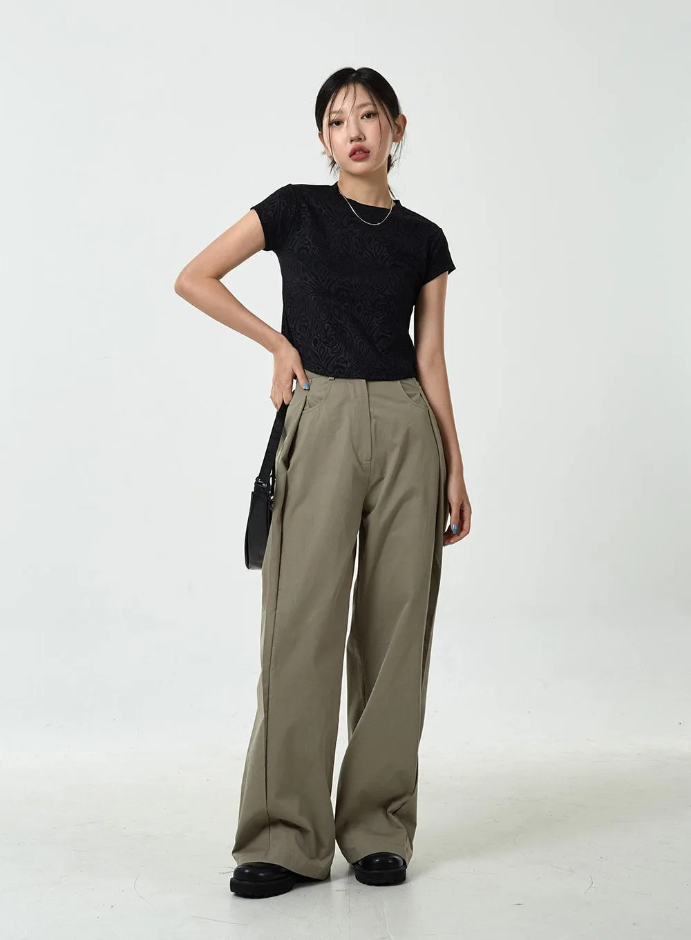 Textured Cropped T-Shirt CU14