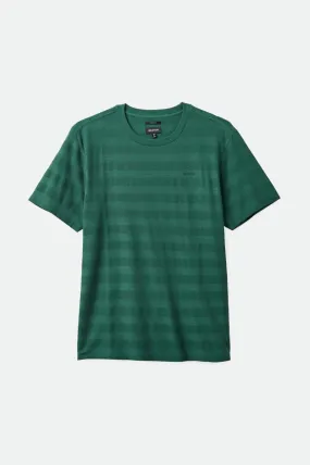 The City Jacquard Stripe S/S Tee - Trekking Green