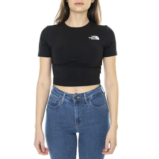 The North Face Womens Crop Tnf Black Crew-Neck T-Shirt