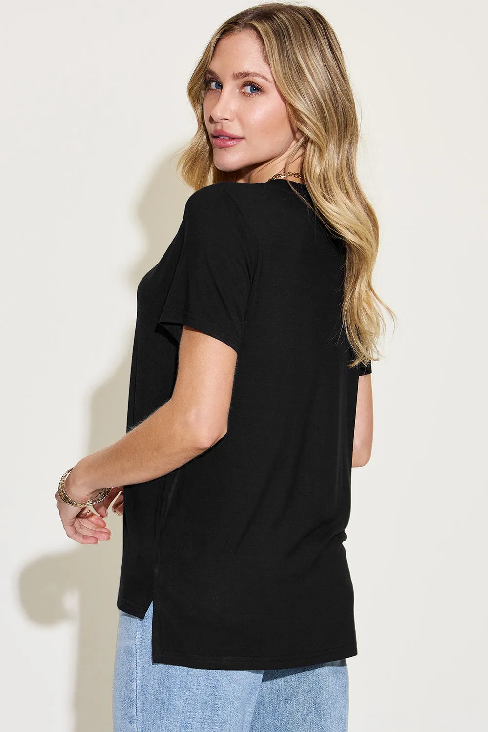 V-Neck High-Low T-Shirt