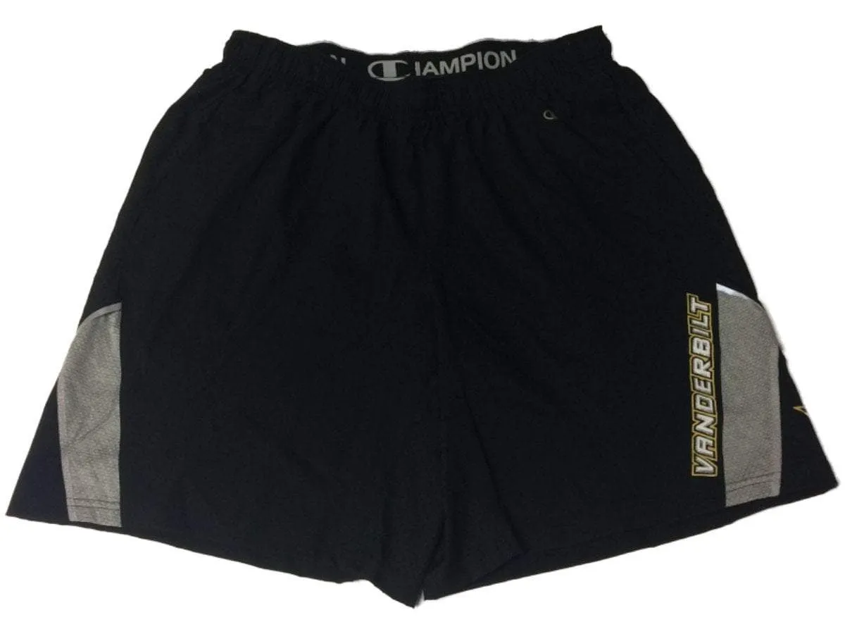 Vanderbilt Commodores Champion Black Athletic Running Shorts with Pockets (L)