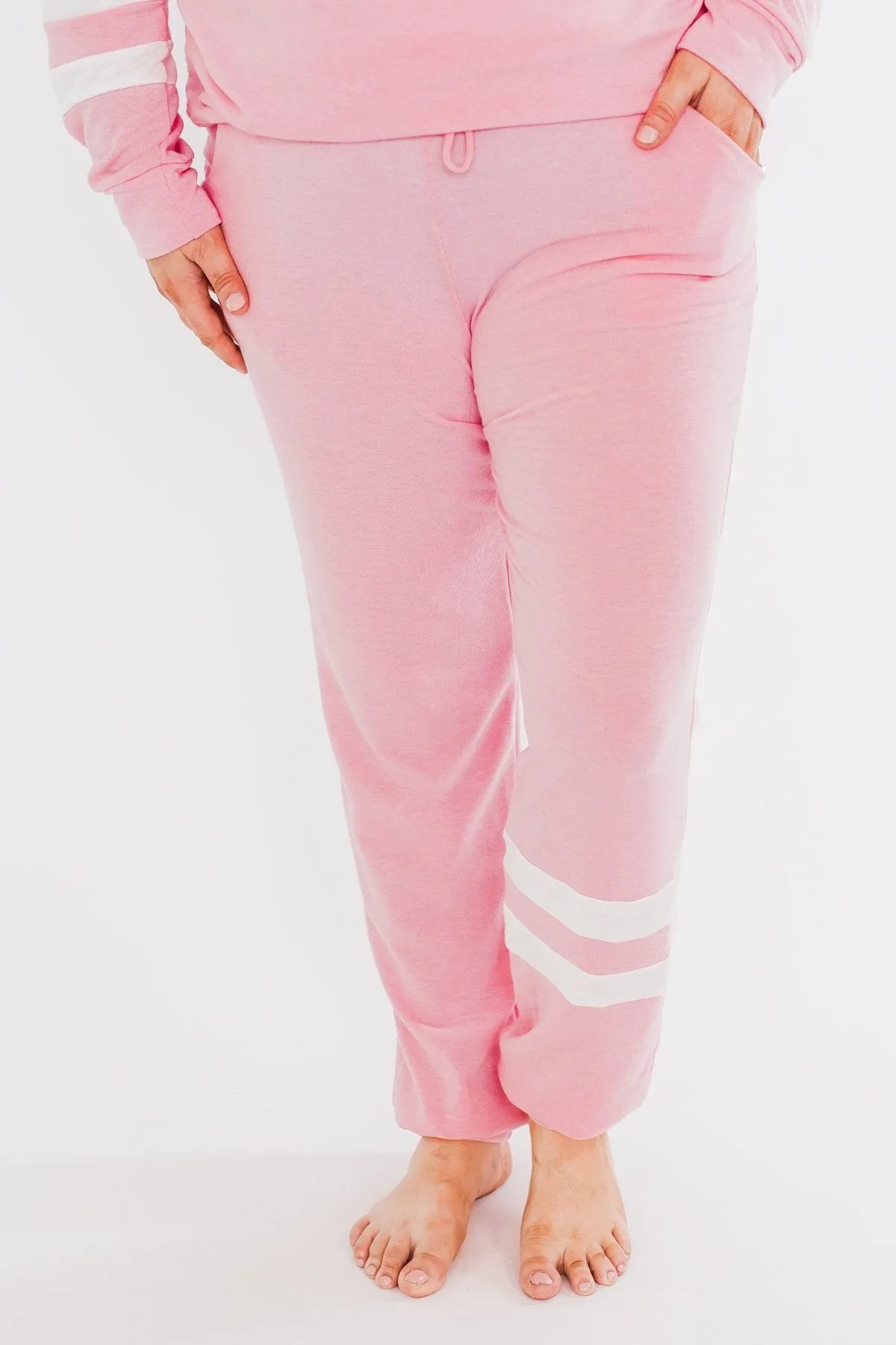 Varsity Stripe Lounge Joggers- Pink