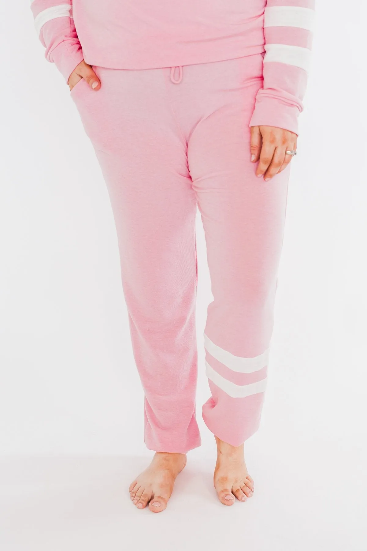 Varsity Stripe Lounge Joggers- Pink