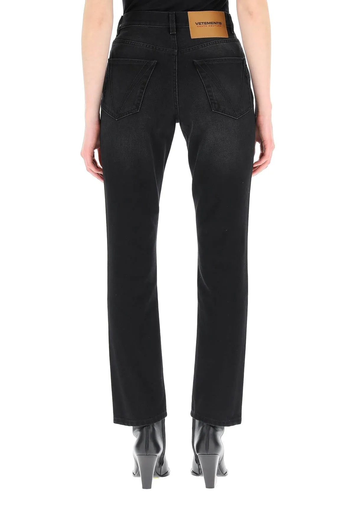 Vetements Logo Embellished Straight Leg Jeans