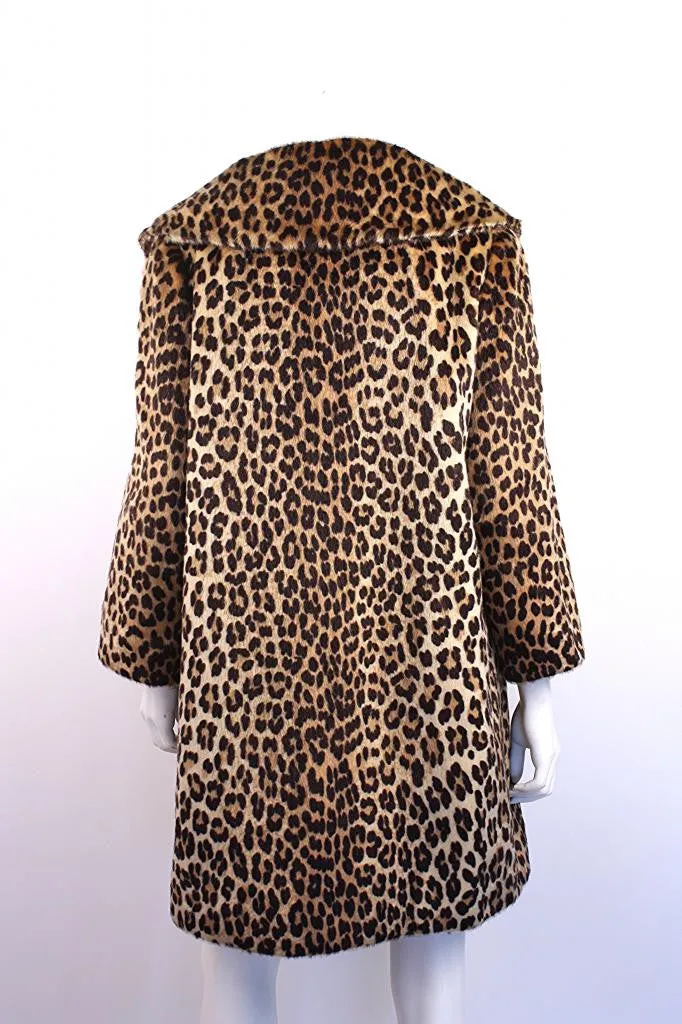 Vintage 60's SOMALI Faux Leopard Fur Coat