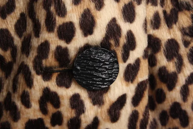 Vintage 60's SOMALI Faux Leopard Fur Coat