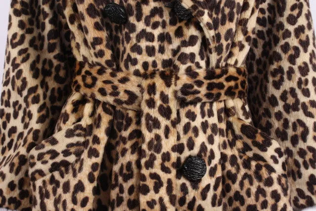 Vintage 60's SOMALI Faux Leopard Fur Coat