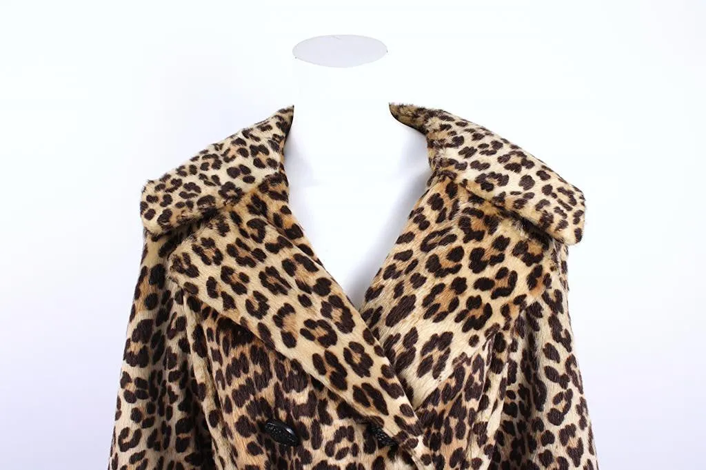 Vintage 60's SOMALI Faux Leopard Fur Coat