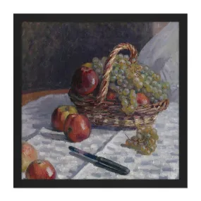 Wall Art & Pictures | Wall Art Print Alfred Sisley Apples And Grapes In A Basket Painting Square Framed Picture 16X16 Inch |