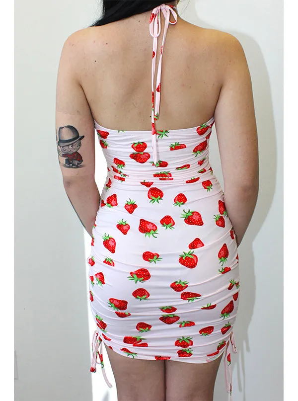 Women's Strawberry Dreams Ruched Dress