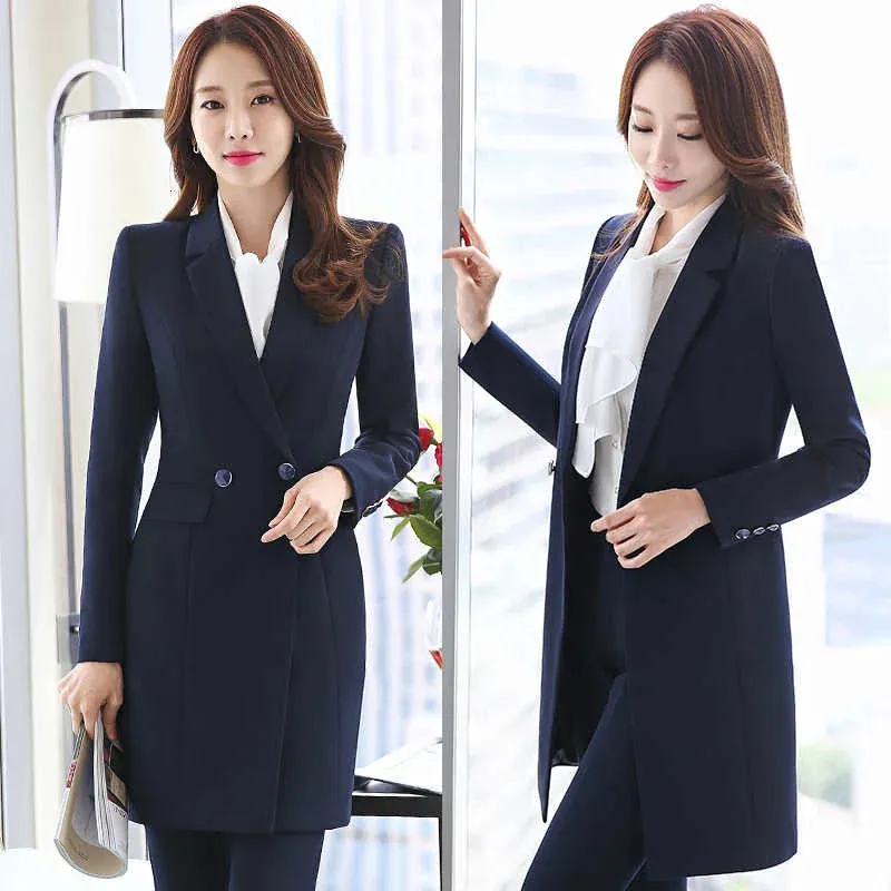 Women's Winter Formal Puff Sleeve Blazer Ankle-Length Mid Waist Pants Set