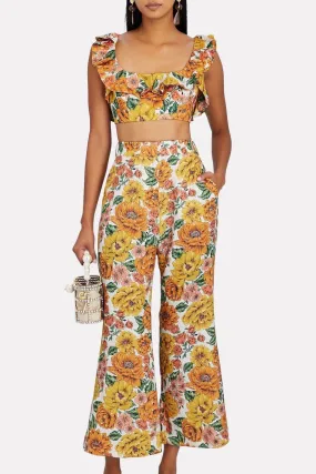 ----Zimmermann   ----Poppy Frill Neck Crop Top - Sunshine Floral ---